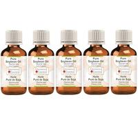 Greenwood Essential Huile de soja naturelle pure (Glycine max) pressée à froid 100 ml x 5 (16,9 oz)