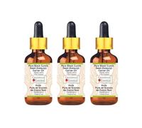 Greenwood Essential Huile de support naturelle à base de graines de nigelle (Kalaunji) (Nigella sativa) avec compte-gouttes en verre pressée à froid 100 ml x 3 (10 oz)