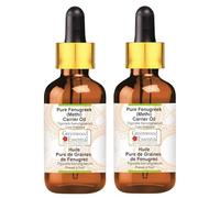 Greenwood Essential Huile de support pure de fenugrec (Methi) (Trigonella foenumgraecum) avec compte-gouttes en verre pressé à froid 100 ml x 2