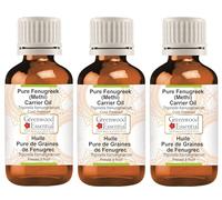 Greenwood Essential Huile de support pure de fenugrec (Methi) (Trigonella foenumgraecum) pressée à froid 100 ml x 3 (10 oz)