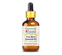 Greenwood Essential Huile essentielle de myrrhe naturelle (Commiphora myrrha) avec compte-gouttes en verre distillée à la vapeur 15 ml