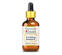 Greenwood Essential Huile essentielle de noix de muscade naturelle (Myristica fragrans) avec compte-gouttes en verre, distillée à la vapeur, 10 ml