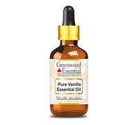 Greenwood Essential Huile essentielle de vanille naturelle (Vanilla planifolia) avec compte-gouttes en verre distillée à la vapeur 5 ml