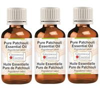 Greenwood Essential Huile essentielle naturelle de patchouli (Pogostemon Cablin) distillée à la vapeur, 100 ml x 3 (10 oz)