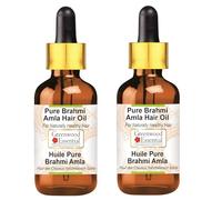 Greenwood Essential Huile naturelle Brahmi Amla avec compte-gouttes en verre Qualité thérapeutique naturelle 100 ml x 2 (6,76 oz)