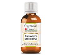 Greenwood Essential Pure Amyris Huile Essentielle (Amyris balsamifera) 100% Naturelle de Qualité Thérapeutique Distillée à la Vapeur 10 ml (0,33 oz)