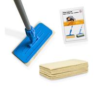 Greenwood Soft Sheep Pad Holder Pro avec 10 tampons en laine et manche télescopique - set pour re-huiler parquet, marbre, granit - Tampons de polissage GlamUp Oil