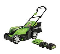 Greenworks 2 tondeuses à Gazon sans Fil 24 V (48 V) de 43,2 cm, (2) Batteries USB 4,0 Ah (concentrateur USB) et Chargeur Rapide à Double Port Inclus