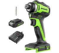 Greenworks 24 V visseuse à impulsions sans balai, 220 N.m 1/4 pouce, batterie 2000 mAh, moteur sans balais
