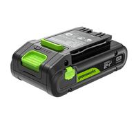 Greenworks 24V 2Ah Batterie High Power USB-C Batterie Rechargeable Lithium-ION Haute capacité 24 V 2,0 Ah, Compatible avec Tous Les Outils Greenworks 200+ de la série 24 V, Garantie 2 Ans - PA200