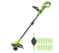 Greenworks 24V Coupe-Bordures sans Fil, 30 cm de Largeur de Coupe, avec Bobine de Fil et 20 Couteaux Clients, Coupe-Gazon léger et sans Fil pour Les Bordures de pelouse, sans Batterie ni Chargeur