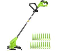 Greenworks 24V Coupe-Bordures sans Fil pour Moyens Jardins, Hauteur réglable, Largeur de Coupe 25 cm, 20 Couteaux Clients sans Batterie ni Chargeur, Barre de Guidage télescopique réglable