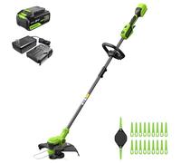 Greenworks 24V Coupe-Gazon avec Batterie, 33cm de Largeur de Coupe, INCL. Bobine et 20 Couteaux Clients, Coupe-Gazon léger et sans Fil pour Les Bordures de pelouse, INCL. Batterie 4.0 Ah et Chargeur