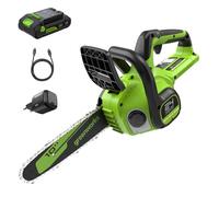 Greenworks 24V Scie à Chaîne Sans Fil Brushless, Scie Électrique 25cm avec Batterie 2Ah et Chargeur USB C 30W, Graissage Automatique, Vitesse de Chaîne 7.8m/s