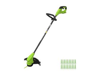 Greenworks 24V Tondeuse à Gazon sans Balai Gen2 pour Jardins Petits à Moyens, Largeur de Coupe de 25 cm, inclut 20 Lames en Plastique sans Batterie et Chargeur, Vert ST2502