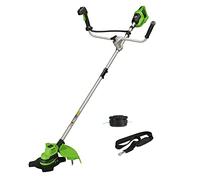Greenworks 2x24V Coupe-bordure & Débroussailleuse sans Batterie et Chargeur, Largeur Coupe 38cm Fil 25cm Lame, Poignée de vélo Réglable Mode Hi/Low GD24X2BCB