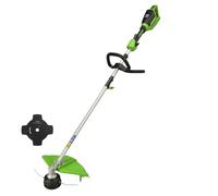Greenworks 2x24V Coupe-bordures & Débroussailleuse à Batterie 40cm sans Batterie et Chargeur, Fil en Nylon 2 mm ou Lame 25 cm,Poignée Supplémentaire Réglable Manche en 2 parties GD24X2TX