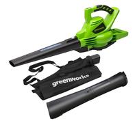 Greenworks 40V Aspirateur Souffleur Sans fil de Feuilles à Batterie avec Moteur Sans Balais, 280 km/h, 9,63 m³/min, Sac de Mulching 45L SANS Batterie Ni Chargeur, Garantie 3 Ans GD40BV