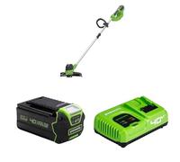Greenworks 40V Coupe Bordure sans Fil 30 cm, Hauteur Réglable, Nylon 1,65 mm + Batterie 40V 5Ah Lithium-ION, Charge Rapide, LED à 3 Niveaux, Garantie 2 Ans + Chargeur G40UC5, Garantie 3 Ans.