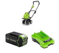 Greenworks 40V Motobineuse Électrique sans Fil, Motoculteur à Dents Avant 5Ah Batteries et Chargeur, Garantie 3 Ans G40TL