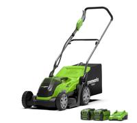 Greenworks Tondeuse à gazon sans fil G40LM35K2X 40V 35 cm Sac 40L 2x2Ah+Chargeur pour 400m²