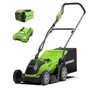 Greenworks 40V Tondeuse à Gazon Sans Fil pour Pelouses Jusqu'à 500 m², Largeur de Coupe de 35 cm, Sac de 50L SANS Batterie 40V Ni Chargeur, Garantie 3 Ans-G40LM35K2