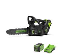 Greenworks – Tronçonneuse à batterie GD40TCSK2 Top poignée 25 cm Brushless 40V 2Ah avec chargeur