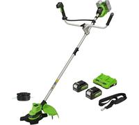 Greenworks 48 V tondeuse à précision sans fil avec tondeuse à précision, largeur de coupe 38 cm, poignée de vélo, 5,95 kg facile à utiliser, lame 25 cm, deux batteries 24 V 4 Ah & chargeur, garantie 3