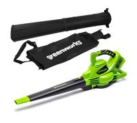 Greenworks 48V(24V x 2) Sans Balais Aspirateur Souffleur Sans fil de Feuilles à Batterie Bandoulière , 322 km/h, 9 m³/min Sac Mulching 45L SANS les Deux Batteries Ni Chargeur Garantie 3 Ans GD24X2BV