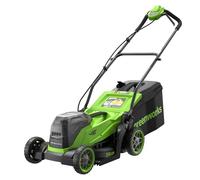 Greenworks 48V (24V x 2) Tondeuse à Gazon, Largeur de Coupe 36 cm, Jusqu’à 400 m², réglage Central de la Hauteur de Coupe en 5 Positions 30-80 mm, sans Batterie ni Chargeur - LM3602