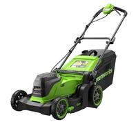 Greenworks 48V (24V x 2) Tondeuse à Gazon, Largeur de Coupe 41 cm, Jusqu’à 440 m², réglage Central de la Hauteur de Coupe en 6 Positions 30-80 mm, sans Batterie ni Chargeur - LM4102