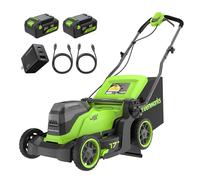 Greenworks 48V (24V x 2) Tondeuse Gazon Batterie sans Fil Autopropulsée, Largeur de Coupe 41cm, Sac 40L, Tondeuse Electrique Gazon Inclus 2 X 24V 4Ah et Chargeur Double, Garantie 3 Ans, MO48L422-01
