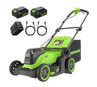Greenworks 48V (24V x 2) Tondeuse Gazon Batterie sans Fil Autopropulsée, Largeur de Coupe 41cm, Sac 40L, Tondeuse Electrique Gazon Inclus 2 X 24V 4Ah et Chargeur Double, Garantie 3 Ans, MO48L422-01