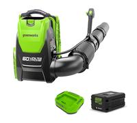 Greenworks Axial GD60BPB Souffleur à feuilles sans fil (Li-Ion 60 V 260 km/h vitesse de l'air 1050 m³/h, souffleur à feuilles arrière avec batterie 4 Ah et chargeur)