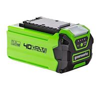 Greenworks Batterie 40V - Puissante Batterie Lithium-Ion 2Ah Pour Outils de Jardin et Électriques 40V Greenworks, Charge Rapide, Contrôle de la Charge par LED à 3 Niveaux, Garantie 2 Ans - G40B2