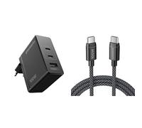 Greenworks Chargeur USB-C 100 W Chargeur Rapide PPS, AP100EA + Câble USB C 100 W 1M Nylon Tressé Compact pour MacBook Pro/Air, iPad Pro, Galaxy S24/23, iPhone, Pixels,Garantie 3 Ans,ACB1CCA