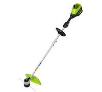 Greenworks Coupe-bordures à batterie GD60LT (Li-Ion 60V 40cm largeur de coupe 6000rpm diamètre du fil 2mm variateur de vitesse mode Hi/Low manche en 2 parties sans batterie et chargeur)