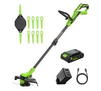 Greenworks 24 V tondeuse à précision sans balais Gen2 2 en 1 avec batterie pour petits et moyens jardins, hauteur réglable, largeur de coupe 30 cm, comprend 10 lames en plastique avec batterie 2,0 Ah