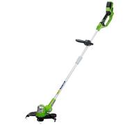 Greenworks Coupe-bordures sans fil 24V 30cm sans Batterie et Chargeur, Tte de Coupe Rotative et Inclinable, Poignee upplementaire G24LT30M