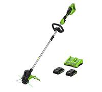 Greenworks Débroussailleuse sans fil 48 V (2 x 24 V) de 38,1 cm, (2) batteries 2,0 Ah et chargeur à double port inclus
