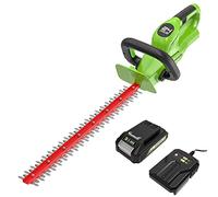 Greenworks G24HT56K2 Taille-Haie à Batterie, Lames à Double Action de 56 cm, Coupe Jusqu'à 18 mm d'Épaisseur de Branches et de Tiges, 3000 tr/min, Batterie 24V 2Ah et Chargeur, Garantie 3 Ans