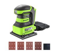 Greenworks G24SS14 Ponceuse À Main à Quart de Feuille Sans Fil, 11000 tr/min, SANS Batterie Ni Chargeur 24V, Ponceuse Sans Fil, Garantie de 3 Ans