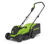Greenworks G24X2LM36 Tondeuse à Gazon Sans Fil pour Pelouses Jusqu'à 420m², Largeur de Coupe 36 cm, Sac de 40L, SANS les 2 Batteries de 24V (Équivalent 48V) et le Chargeur, Garantie 3 Ans