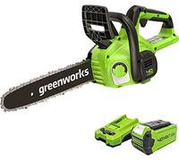 Greenworks G40CS30IIK2 Tronçonneuse à Batterie, Longueur du Guide-Chaîne de 12 Pouces (30cm), Vitesse de la Chaîne de 4,2 m/s, Poids de 2.6kg,Batterie 40V 2Ah et Chargeur, Garantie 3 Ans