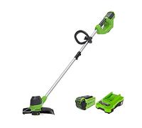 Greenworks G40LTK2 Coupe Bordure sans Fil pour Jardins Moyens, Hauteur Réglable, Largeur de Coupe 30 cm, Fil Nylon 1,65 mm à Alimentation Automatique, 1 Batteries 40 V 2Ah et Chargeur, Garantie 3 Ans