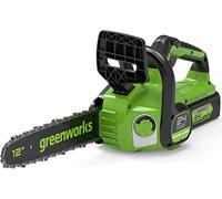 Greenworks GD24CS30 Tronçonneuse à Batterie avec Moteur Sans Balais, Longueur Guide-Chaîne 30cm, Vitesse Chaîne 7,8m/s, Graisseur Automatique, Anti-rebond SANS Batterie 24V Ni Chargeur, Garantie 3 Ans