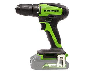 Greenworks GD24DD35 Perceuse Visseuse Sans Fil avec Moteur SANS BALAIS 0-1450 tr/min, 2 Engrenages, Couple de 35 Nm, SANS Batterie 24V 2Ah et Chargeur, Sac, Garantie de 3 Ans