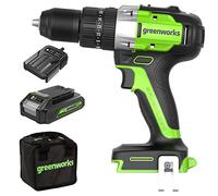 Greenworks GD24DD60K2 Perceuse Visseuse Sans Fil avec Moteur Sans Balais, 0-1750rpm, 2 Vitesses, 60Nm de Couple, Sac de Transport, Batterie 24V et Chargeur, Garantie 3 Ans Exclusivité Amazon