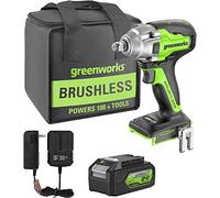 Greenworks GD24IW400K4 Clé à Chocs Sans Fil avec Moteur Sans Balais, Visseuse à Choc, 0-2800rpm, 0-4000ipm, Couple 400Nm, Coupleur Carré 1/2", 1,27cm, INCL. Batterie 24V 4Ah & Chargeur, Garantie 3 Ans