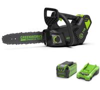 Greenworks – Tronçonneuse à batterie GD40TCSK2 Top poignée 25 cm Brushless 40V 2Ah avec chargeur
